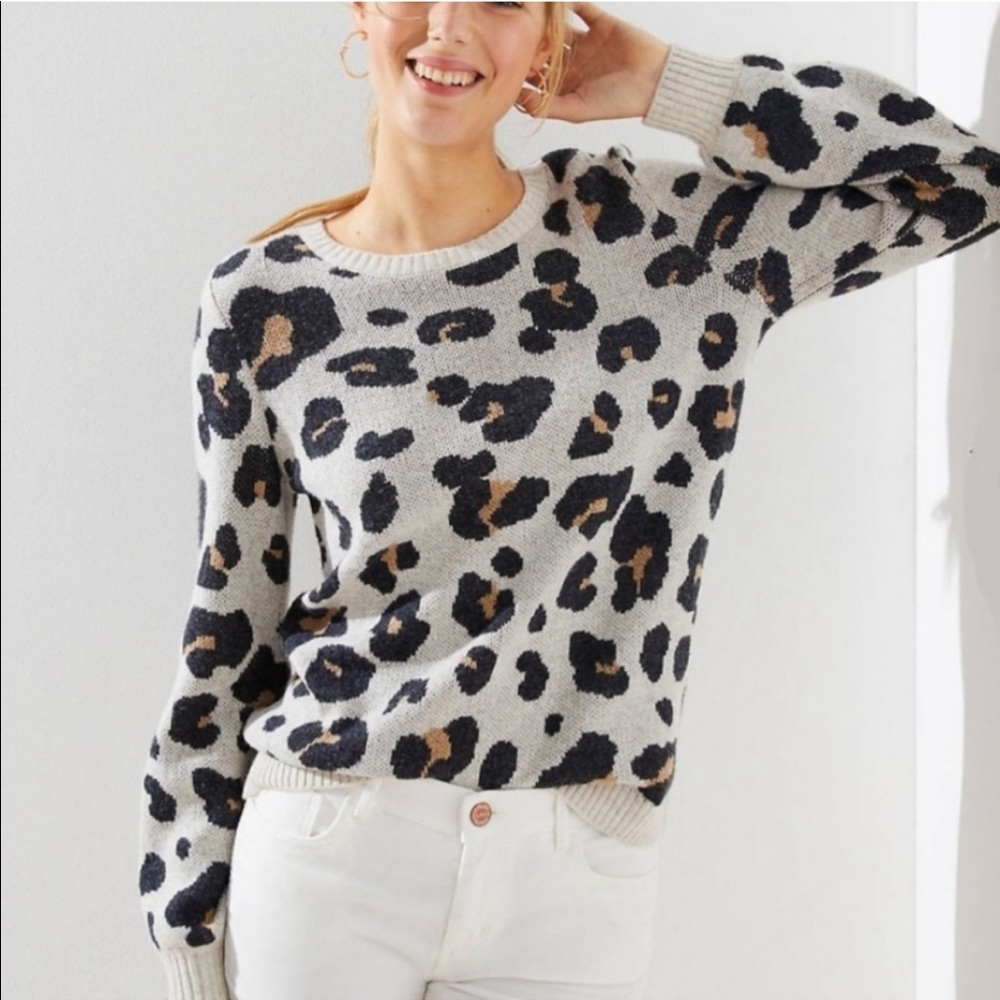 Loft leopard print sweater - Picture 1 of 9